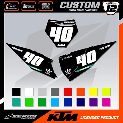 CUSTOM MX NUMBER PLATES BACKGROUNDS KTM SX / SXF 125 250 350 450 2019 - 2022 GBP - Image 1 of 4