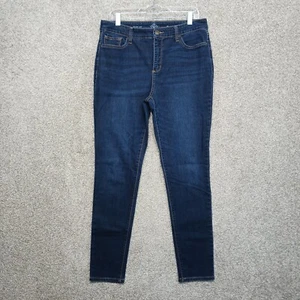 St Johns Bay Jeans Damen 14L Blau Denim Skinny Leg High Waist Stretch Preppy - Bild 1 von 10