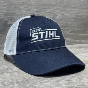 STIHL Team Mütze Cap Strap Back Navy Weiß Trucker Mesh Herren bestickt - Bild 1 von 10