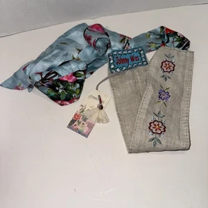 JOHNNY WAS obi belt Floral/ Oatmeal - Picture 1 of 7