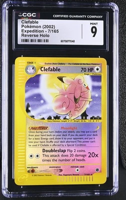 CGC 9 MINT Clefable 2002 Expedition 7/165 Reverse Holo Pokemon Card - Image 1 of 2