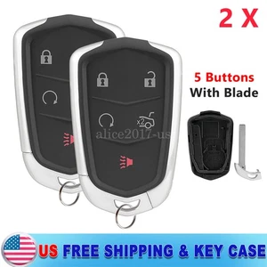 2 Remote Key Fob SHELL CASE for Cadillac ATS CT6 CTS SRX XT5 XTS 2015 - 2019 - Picture 1 of 9
