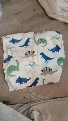 Baby/Toddler  Dinosaur Sheet Cloud Island Fitted 100% Cotton Sheet - Blue/Green - Image 1 of 3