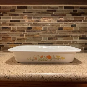 Vintage Corning Ware Wildflower Orange Poppy 12 1/4x10 1/4x2 1/4 Zoll A-21 Bräter - Bild 1 von 12