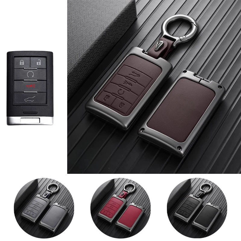 Funda para llave de coche de cuero de aleación de zinc para Cadillac STS ATS XTS DTS CT6 CT5 BLS Foto 1 de 4