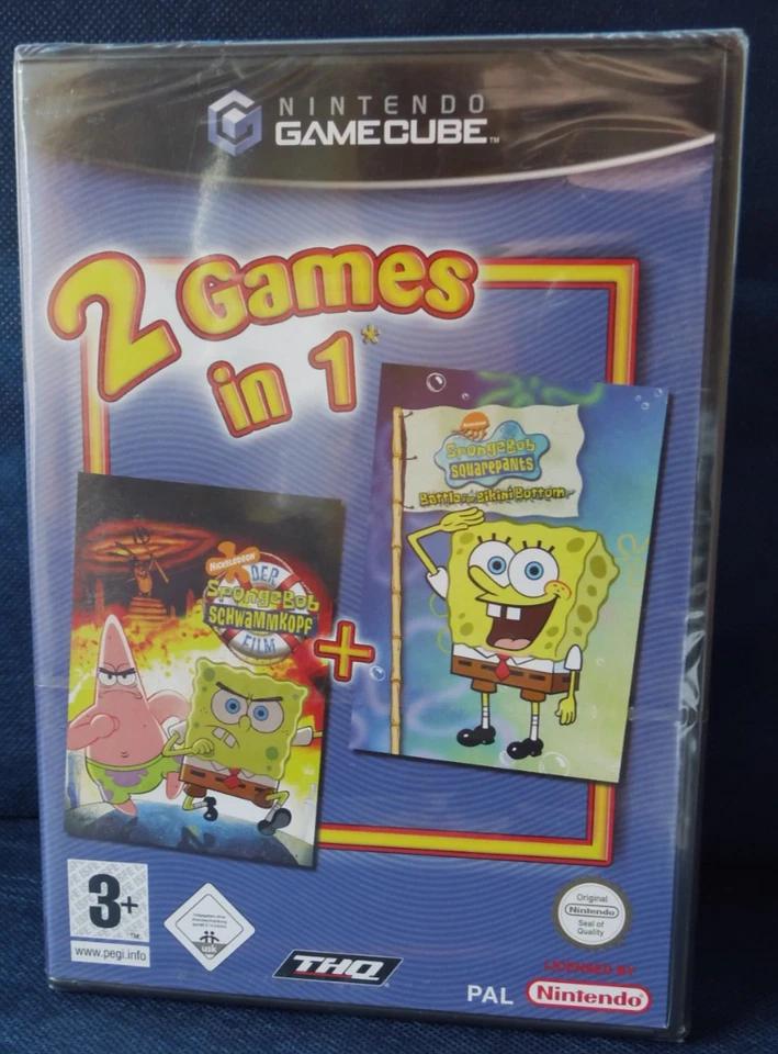 GameCube: 2 Games in 1: SpongeBob: Film + Schlacht um Bikini Bottom, NEU / OVP - Bild 1 von 2