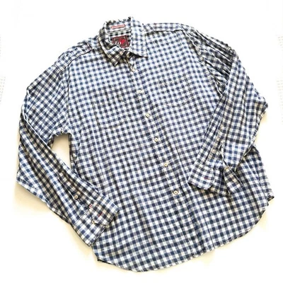 EQ Rooster Men’s Retro Style Button Down Shirt Blue Plaid Long Sleeve XXL - Image 1 of 4