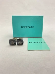 TIFFANY & Co. 1837 eckige Manschettenknöpfe Titan Silber 925 Zubehör Box #933 - Bild 1 von 6