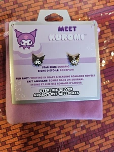 CLAIRE'S - MEET KUROMI - ORECCHINI E SACCHETTO IN ARGENTO STERLING CENEDEL * NUOVI * - Foto 1 di 3