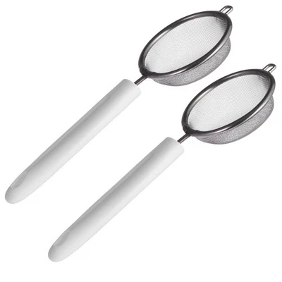  2 Pcs Colino Acciaio Inox Setaccio Farina Filtro Rete Da Cucina Portatile - Immagine 1 di 4