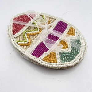 Pier 1 Imports Perlen Osterei Untersetzer 4er Set Mehrfarbig Urlaub Dekor - Bild 1 von 6