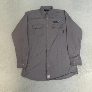 Ariat FR Shirt Mens Size Large Tall Gray Long Sleeve Button Up * - Picture 1 of 10