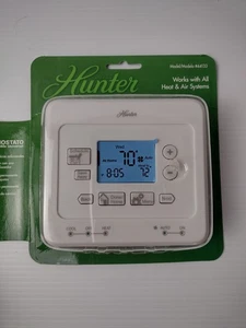 New Hunter Programmable Universal Thermostat 44133 White 5 min Install - Picture 1 of 3