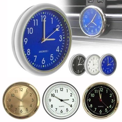 Pocket Small Mini Luminous Quartz Analog Watch Stick-On Boat Clock For Car J9V7 - Bild 1 von 4