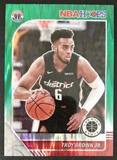 2019-20 Hoops Premium Stock Prizms GREEN FLASH #194 TROY BROWN JR. Wizards /99