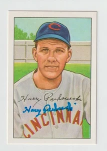 Harry Perkowski Signed 1952 Bowman Reprint Original Autograph - Reds - Died 2016 - Picture 1 of 1
