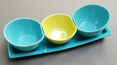 Serving Tray bowls Relish Taco Bar Salsa Server TAG Domo  - Image 1 of 4