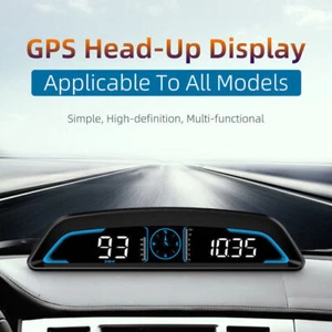 Car Head Up Display HUD Auto Speedometer KM/H MPH GPS Overspeed Security Alarm - Picture 1 of 10