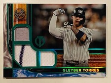 2022 Topps Tribute GLEYBER TORRES Triple Jersey Relic Green Yankees #'d /99