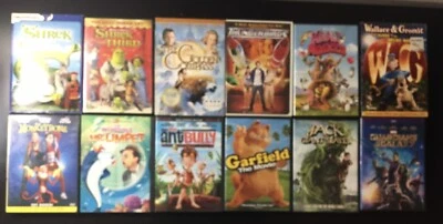 12 Kids DVDs Shrek & the Third Madly Madagascar Ant Bully Garfield & More - Image 1 of 4