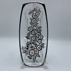 Glass Trinket Dish Silver Flower Overlay Pattern Silver Trim Table Home Decor