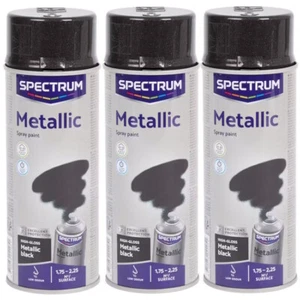 3 Stück 400ml schwarz Metallic Lackspray Lack Sprühlack Spraydose Autolack - Bild 1 von 4