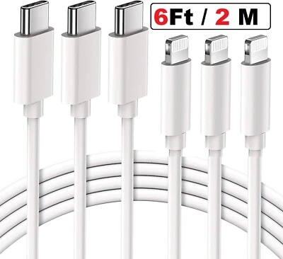3-PACK Fast Charger Cable Type 3/6/10ft USB C PD Cord to For iPhone 14 13 12 11 - Image 1 of 4