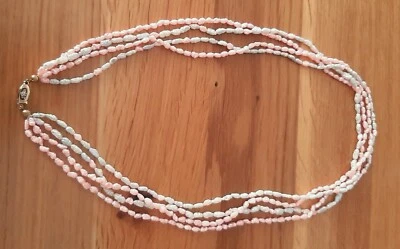  585er Gold Schließe 4 reihige Perlenkette, Flussperlen,Collier. ca. 20,92 Gramm - Bild 1 von 4