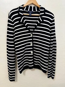 Chaps Woman Maritim Fisherman Button Up Sweater Size XL Preppy Old Money Resort - Bild 1 von 11