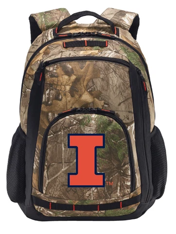 ILLINI Backpack REALTREE CAMO University of Illinois Computer Laptop Bag Cover