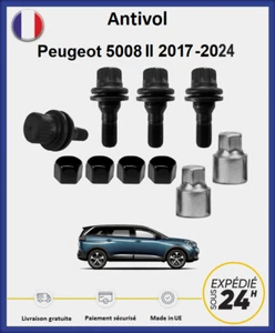 Ecrous antivol de roues noir Peugeot 5008 II 2017-2024 - Picture 1 of 1