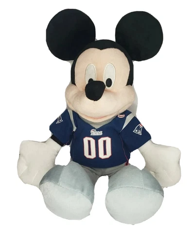 Mickey Mouse NFL New England Patriots Plush Disney Stuffed Animal Football 16” Cover