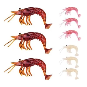3 Gummi Krebse fluo Shrimps Garnelen Imitate Meeresköder Gummiköder Meeresangeln - Bild 1 von 4