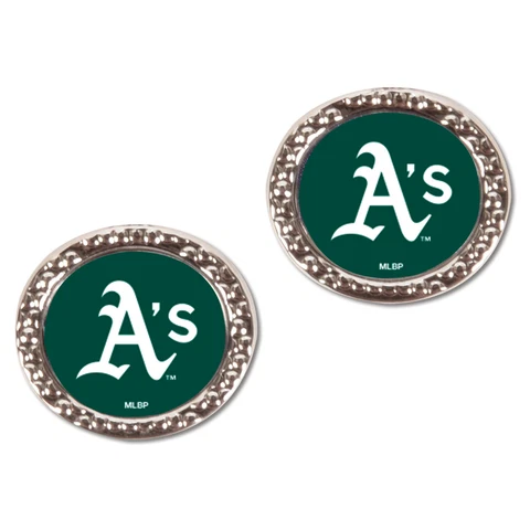 Women's WinCraft Oakland Athletics Round Post Earrings Cover