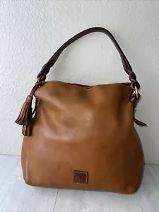 Dooney Bourke Natur Braun Florentiner Leder Hobo Geflochtener Riemen Mängel J4750167 - Bild 1 von 24