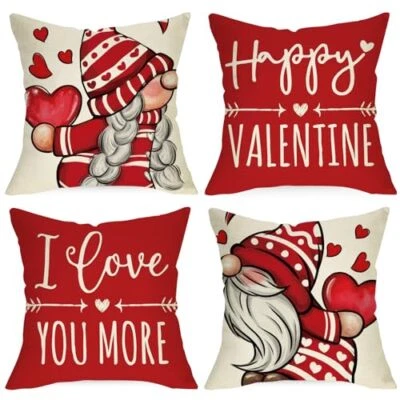 Happy Valentine's Day Gnome Red Decorative 18" x 18" (Pack of 4) Red Gnome - Image 1 of 4