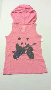 Old Navy Girls Tee Shirt Size XS 5 Hoodie Pink Panda Bear Print - Picture 1 of 2