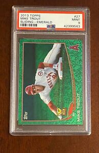 2013 Topps #27 Mike Trout sliding-emerald RC rookie PSA 9 #S582