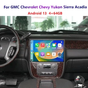 13.3"Carplay Android 4-64G 4G For GMC Chevrolet Chevy Yukon Sierra Acadia Radio - Picture 1 of 20