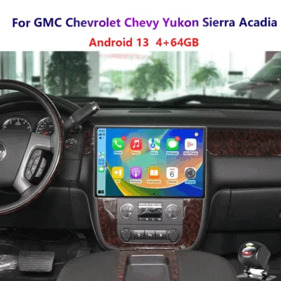 13.3"Carplay Android 4-64G 4G For GMC Chevrolet Chevy Yukon Sierra Acadia Radio - Image 1 of 4