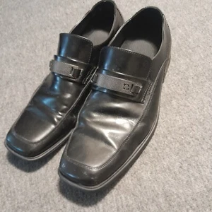 Kenneth Cole Reaction Mens Black Leather Loafer Shoes Size 11.5 Medium - Picture 1 of 7