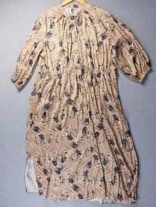 Commonry Dress Womens 16 Paisley Long Length Button Up Pockets Flowing Cottage - Picture 1 of 16