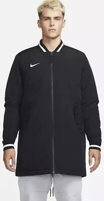 Jaqueta de beisebol acolchoada preta DC8335-010 ($150 MSRP) tamanho médio - Imagem 1 de 4