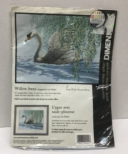 Dimensions Vintage Counted Cross Stitch Kit Willow Swan - Picture 1 of 3