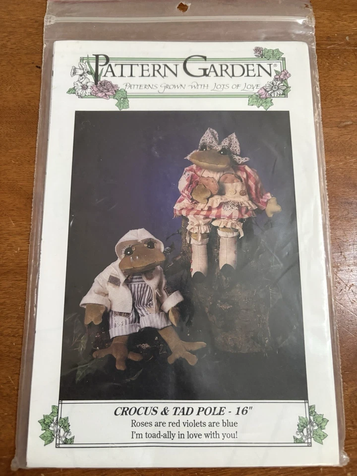 Primitive Pattern For  16” Frogs By Pattern Garden Vintage Pattern & Uncut - Image 1 of 1