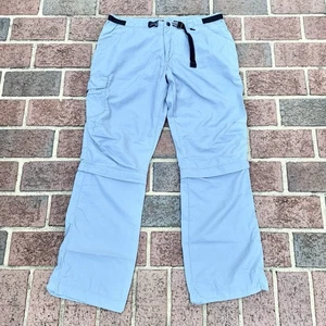 REI Pants Women Size 12 Blue Convertible Cargo Hiking UPF 30+ Belt Outdoor 34x31 - Picture 1 of 7
