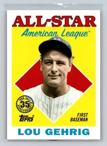 2023 Topps #88AS-27 Lou Gehrig 1988 Topps Béisbol 35 Aniversario All-Stars - Imagen 1 de 2