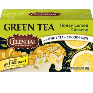 Celestial Seasonings Green Tea Honey Lemon Ginseng 20 Count Pack of 6 - Picture 1 of 3