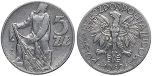 Polen - Poland 5 Zloty 1958-1974 - Alu 3.45g ø 29mm Y# 47 verschiedene Jahrgänge - Bild 1 von 6
