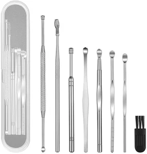 8-Piece Earwax Removal Kit with Cleaning Brush and Storage Box - Imagen 1 de 7